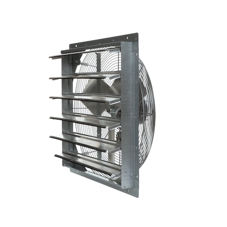 Tpi Exhaust Fan, 24" TEAO Motor, 120V, With Shutter, 1/4HP, 2-Speed, Gray CE 24-DS